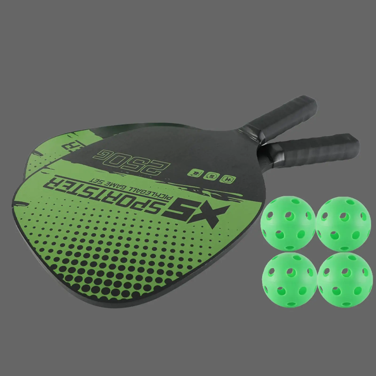 

Pickleball Paddles Set of 2 with Balls with Carrying Bag AntiSlip Grip Paddle