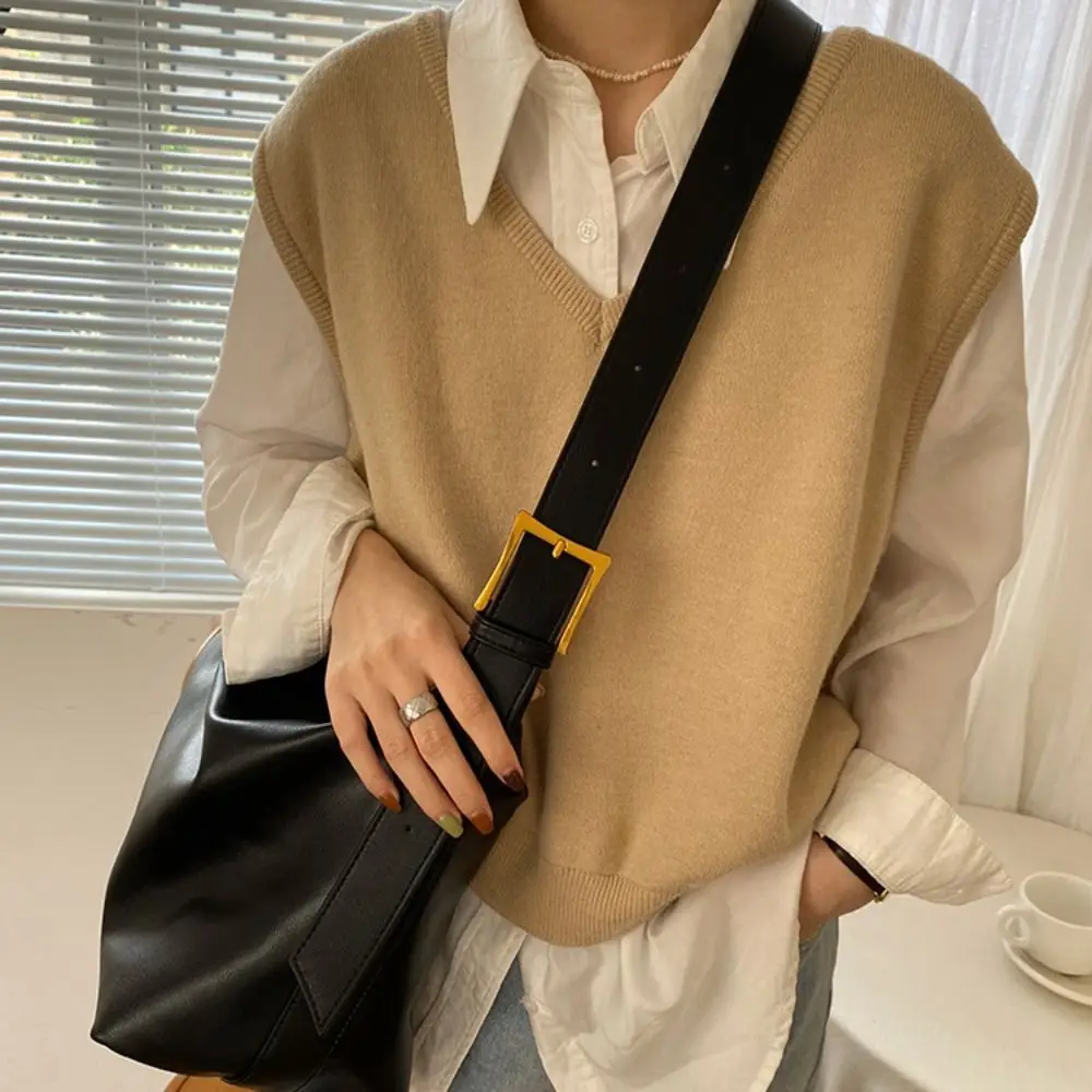 

Portable Large Capacity Pillow Crossbody Bag Pillow Bag Solid Color PU Dumpling Bag Korean Style Mommy Bag Shoulder Bag Shopping