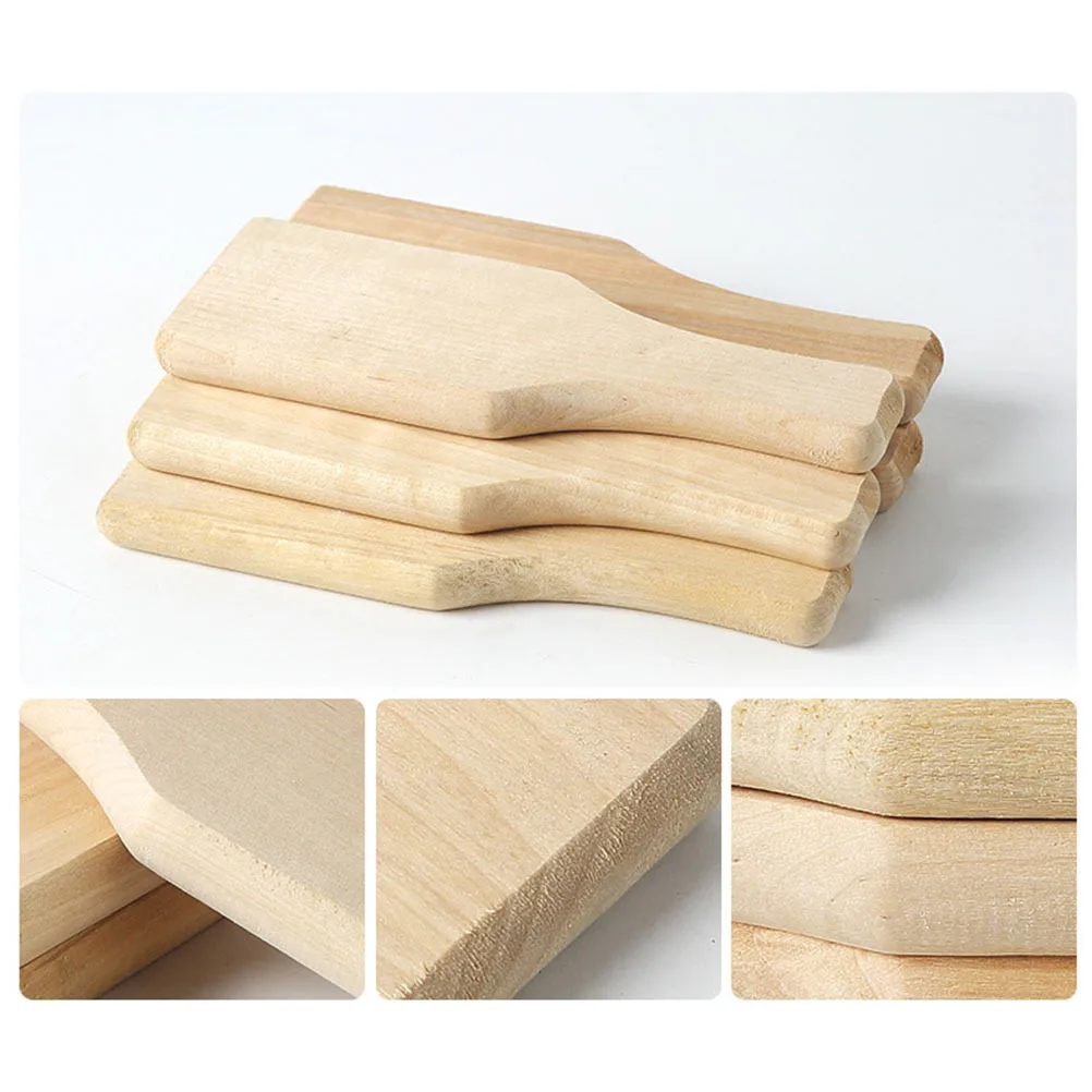 

4Pcs Wood Paddle Solid Thick Wooden Discs Natural Grain Pattern for DIY Painting Carving Drawing Hanging Pendant