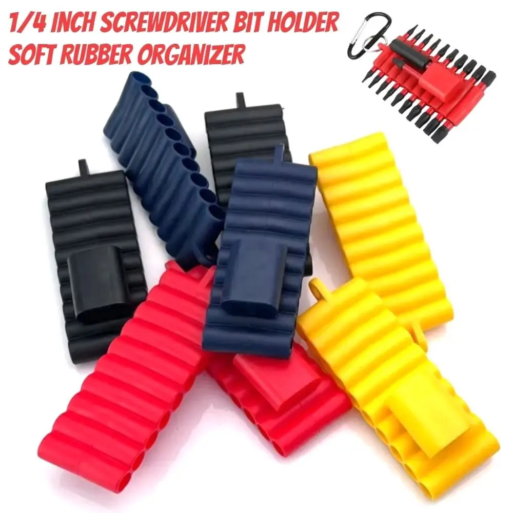 

1Pcs New Soft Screwdriver Bit Holder 1/4 Inch Hex 22 Holes Rubber Organizer Screwdriver Head Drill Bit Stand Case Power Tools