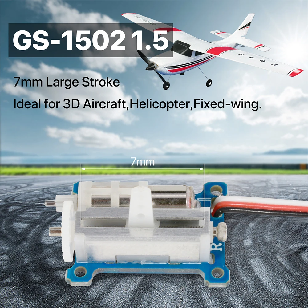 RC Servo GS-1502 Micro Linear Servo JST Plug 1.5g/ 80g-cm Steering Gear 3.7-5V for RC Airplane Fixed-wing