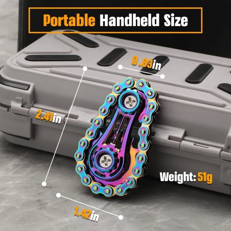 Fidget corrente de metal mão spinner corrente engrenagem edc anti estresse alívio ansiedade brinquedos foco ferramenta tdah escritório alívio do estresse brinquedos