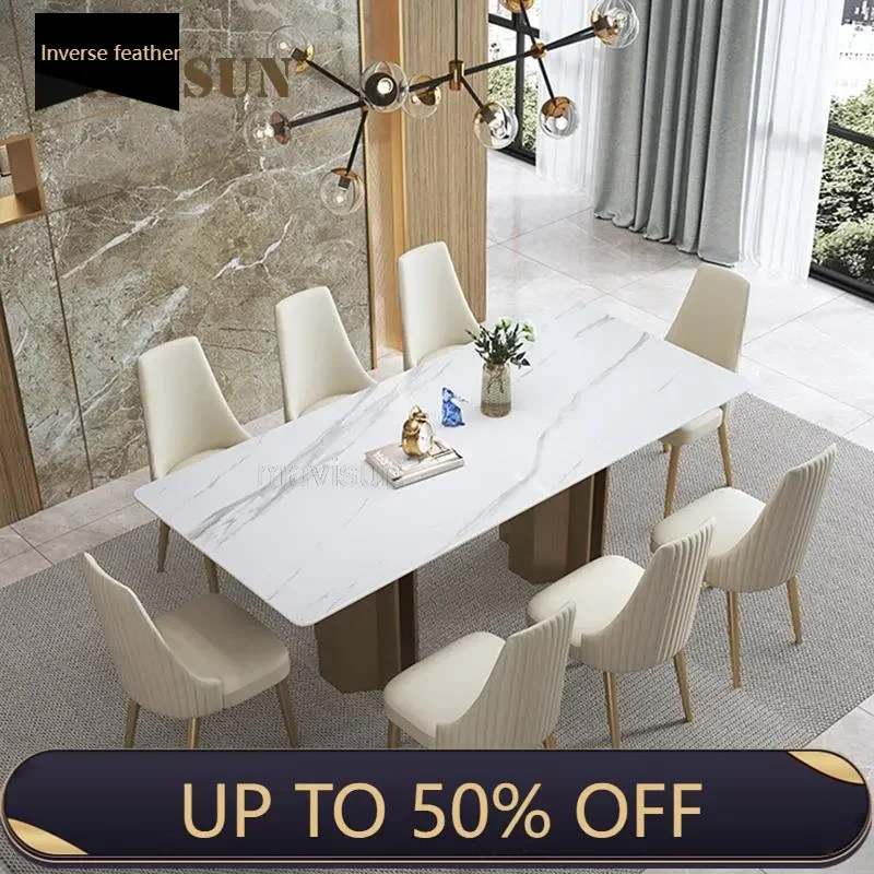 

Bright Rock Dining Table Mobile Hall Italian Light Luxury Designer Restaurant Dining Tables Modern Mueble Dining Room Furniture