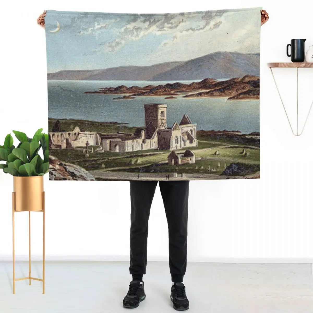 Vintage Illustration of Iona Abbey, Isle of Iona Throw Blanket Thins Decoratives Kid'S anime Summer Stuffeds Blankets