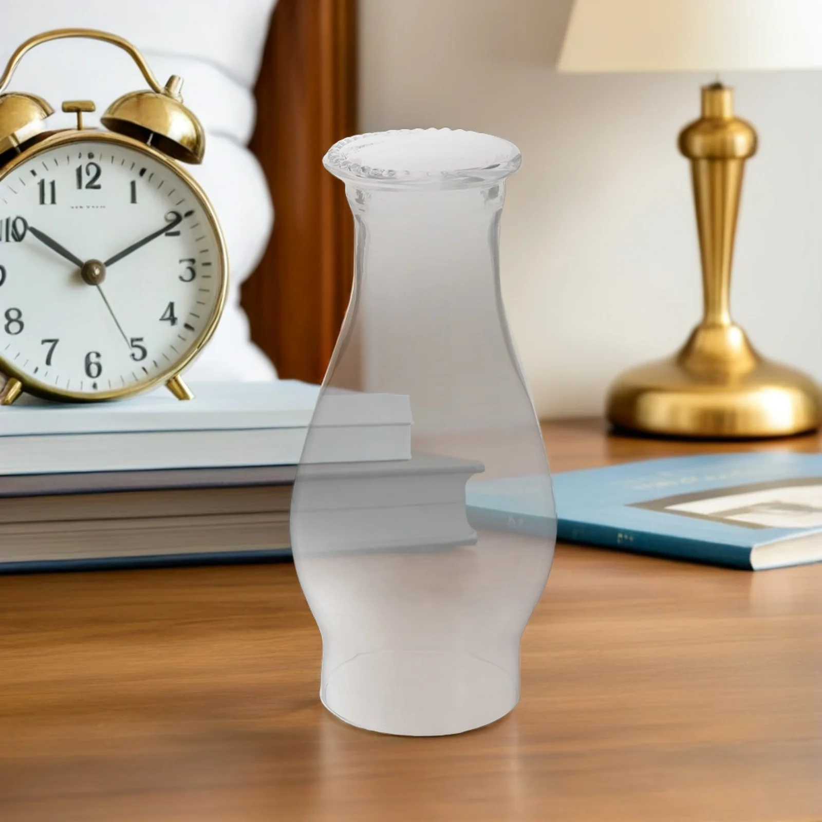 

2Pcs Lampshade for Lamp Clear Glass Material High Hardness Not Easy Break Oil Lamp Chimney Replacement