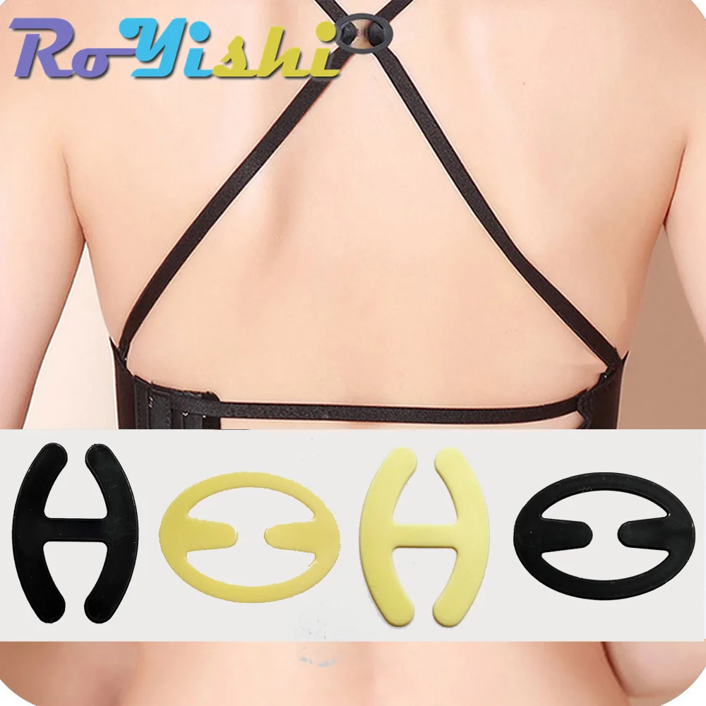 4Pcs/Pack Underwear Bra Buckle Invisible Shadow-Shaped Back Intimates Accessories Clips Strap Holders