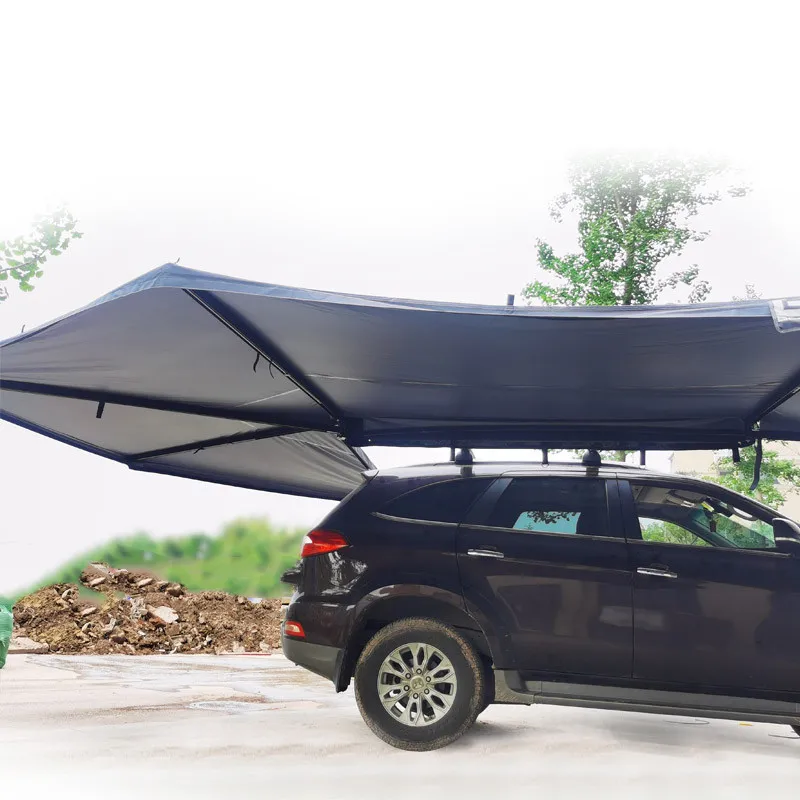 New design roof tent car side awning free pole 270 degree camping awning