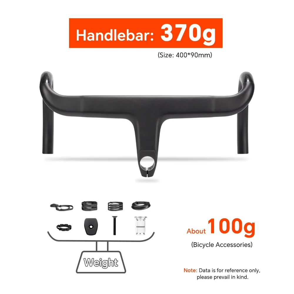 TOSEEK-Integrated Handlebar for Road Bike, Full Internal Cable Routing, Full Carbon, Within Spacers, 28.6mm Di2, Official