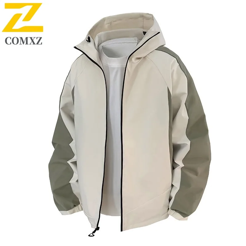 comxz-メンズ-フード付きジャケット-カラーブロッキング-アウトドア-ランニング-フライフィッシング-軽量-アウター-ハンティング-防風-薄手-新しいジャケット