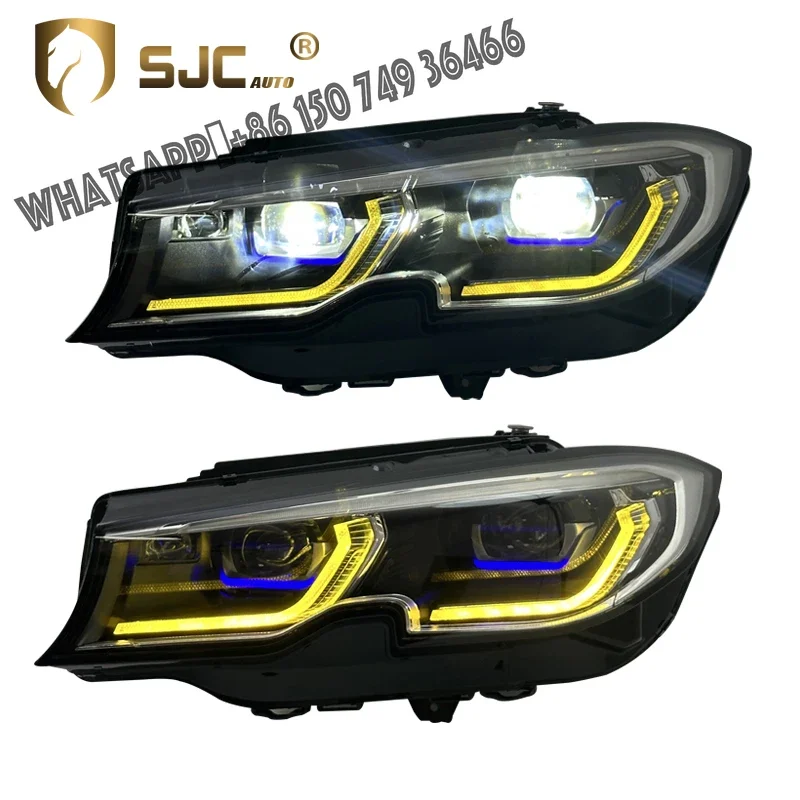 

SJC Auto Car Headlight for BMW 3 Series G20 G28 2020-2022 Yellow DRL New Style Laser Headlight Front Lamp