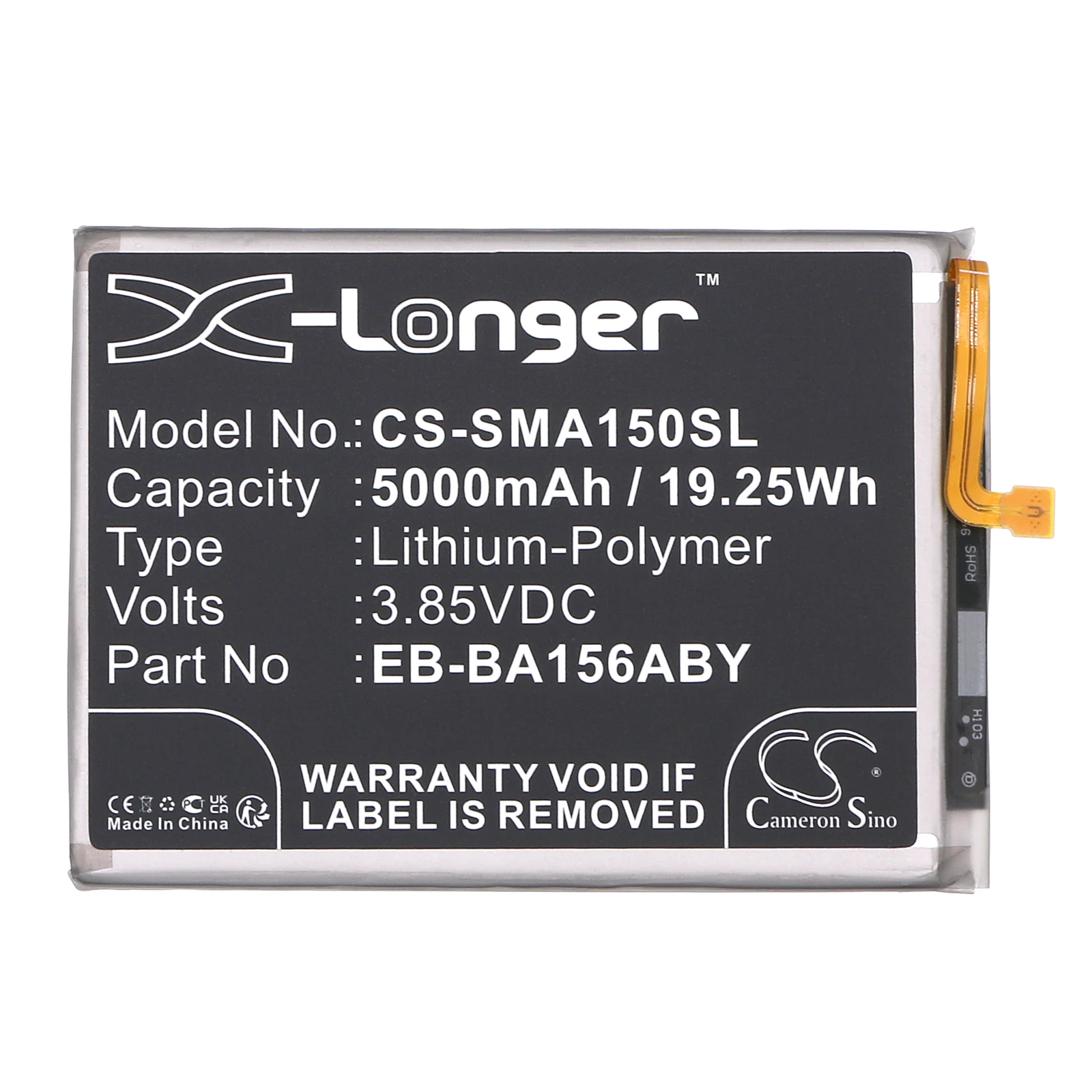 3.85V 5000mAh Battery EB-BA156ABY for Samsung Galaxy Galaxy A15 4G 2024, SM-A1560, SM-A156U, A156W, A156V, A156A, A156T, A156R4