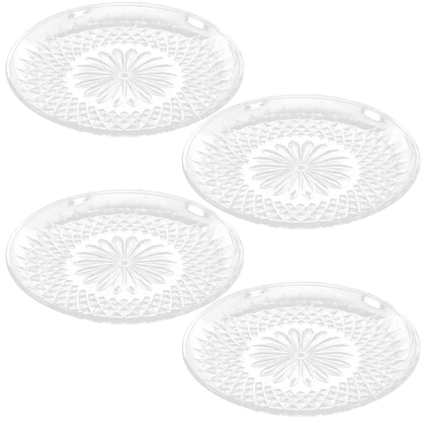 

4pcs Snacks Serving Plate Acrylic Fruit Tray Candy Storage Holder Household Dessert Tray For Party Wedding Multi-Function