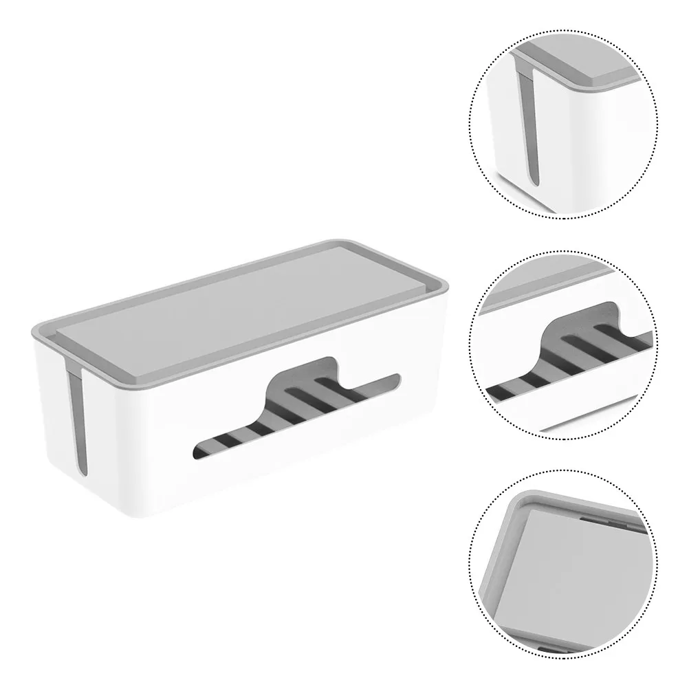 1Pcs Plastic Cable Organizer Nonslip Storage Box Household Wire Management Case Multipurpose Storage Holder Data Cable Organizer