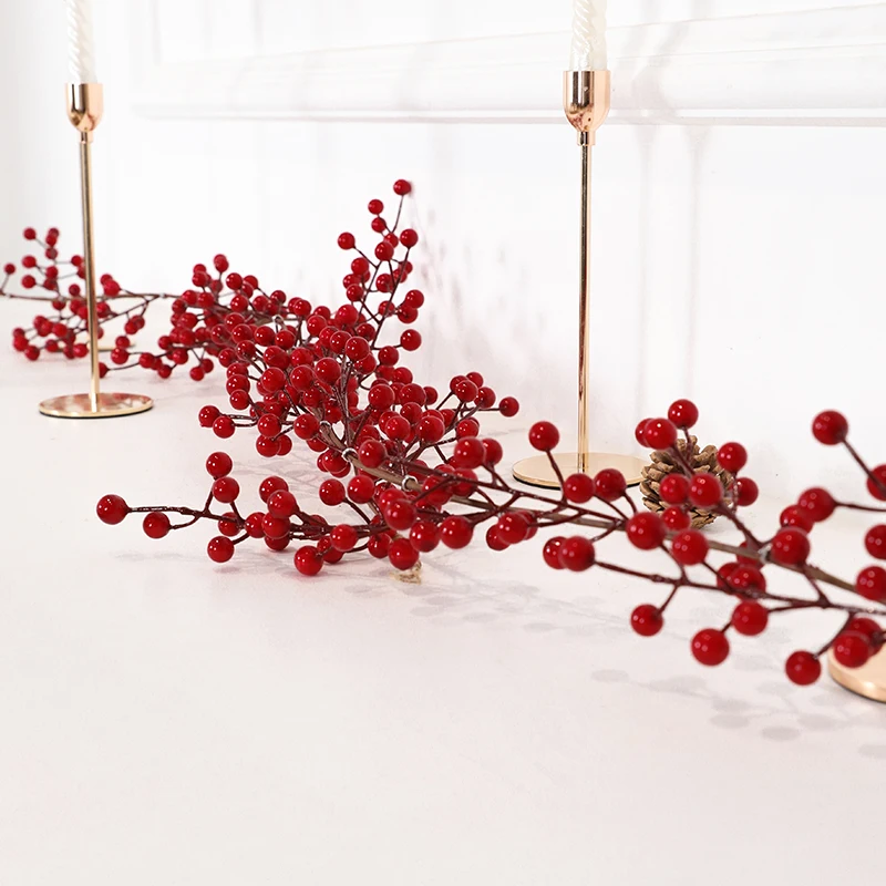 1pc Simulation Christmas Fortune Fruit Vine Christmas Party Home Decoration Landscape Hanging Wall Flower Arrangement