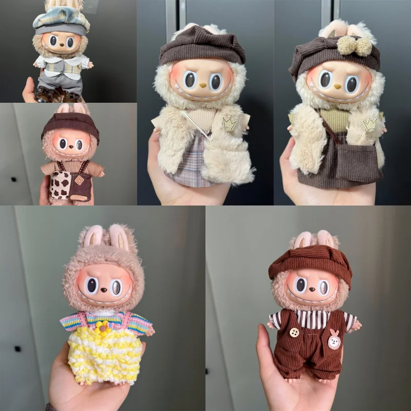 6 Types 17cm Labubus Mini Doll Clothes Outfit Accessories for Korea Kpop Exo Labubu Clothes Set Gift