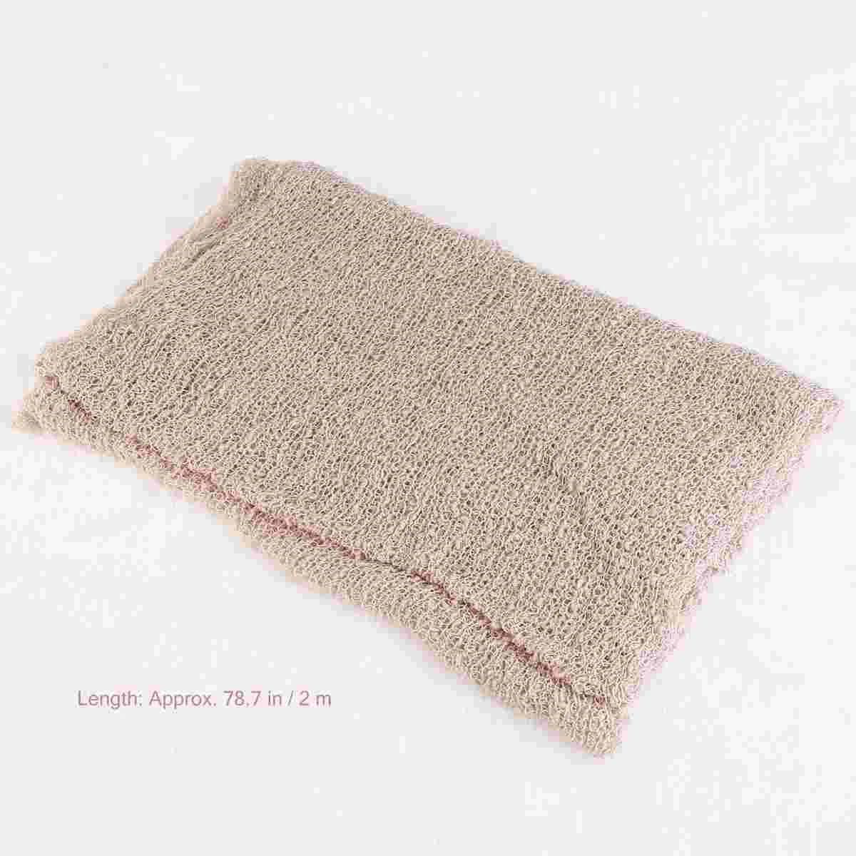 Newborn Baby Photography Prop Stretch Wrap Blanket Beige Soft Super Stretchy Knit Keeps Warm Swaddling Versatile