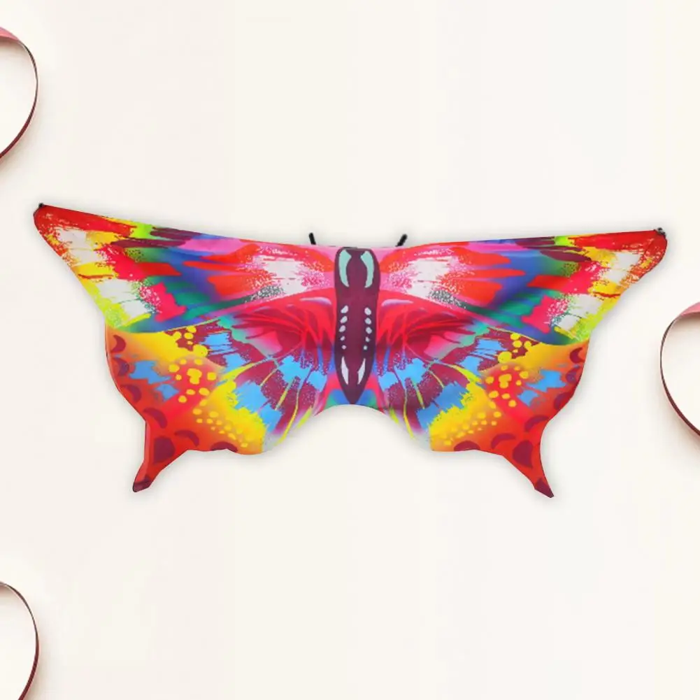 Kids Butterfly Wings Cloak Bright Color Chiffon Halloween Fairy Costume Girl Fairy Wings For Home Party Performance Decorations