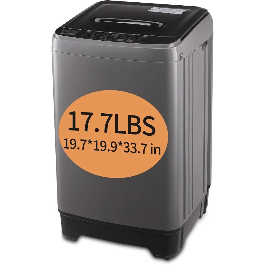 غسالة أوتوماتيكية بالكامل بوزن 17.7 رطل مع شاشة LED لمسكن الشقق المنزلية و10 برامج غسيل و8 مضخة تصريف بمستويات المياه #1