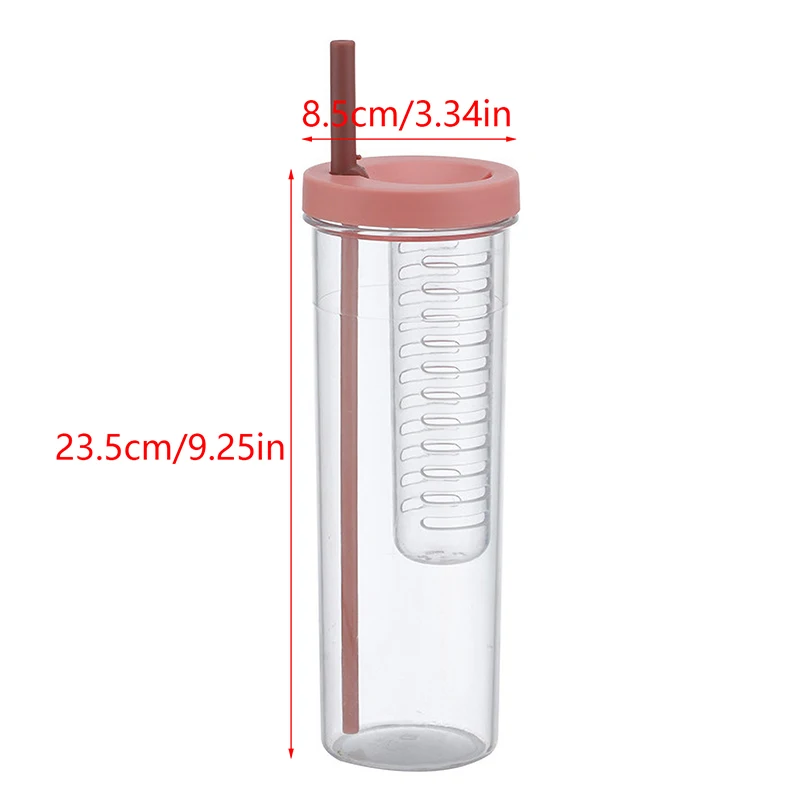 700ml Plastic Water Bottle with Straws Milk Fruit Infuser Tea Juice Cup Outdoor Portable Leakproof Drinkware Tea Water  Bottle