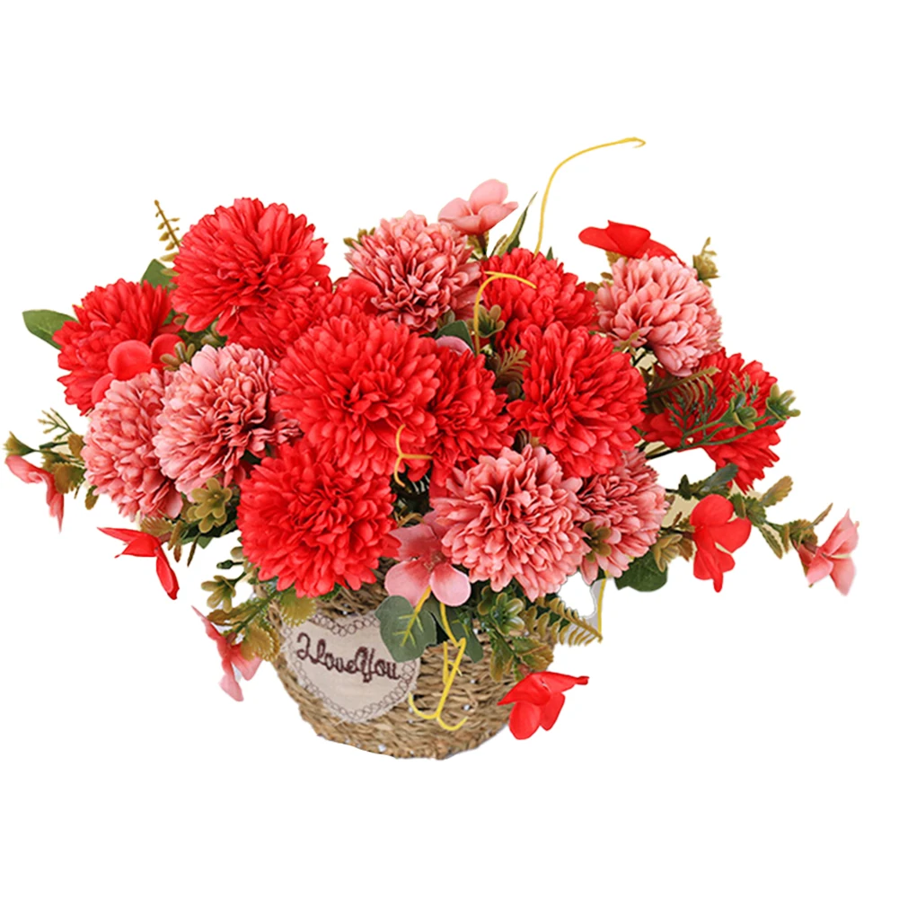 Fake Flower Arrangement Artificial Chrysanthemum Bouquet Vibrant Petals Wide Application Delicate Material Easy Maintenance