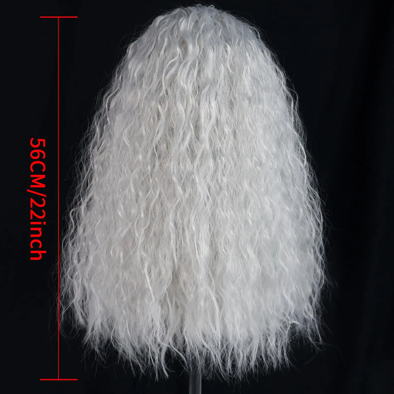 Anxin Brand Synthetic Fiber Wig: White Cornrow Style with Fluffy Texture, the Hair Strands Are Fluffy and Dynamic, Made from High-Quality Synthetic Fiber Materials, Suitable for Cosplay Role-Playing