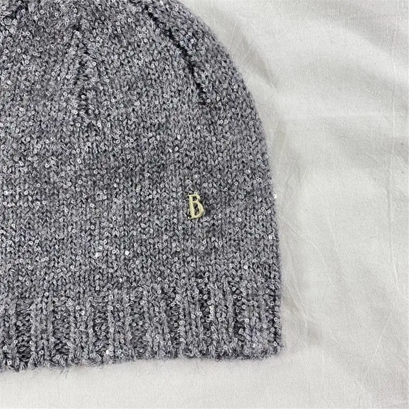 Trendy Sequins Headwear Perfect for Parties Shows Nightlife Stylish Outfits Knit Hat Eye-Catching Trendy Sequins 6XDA