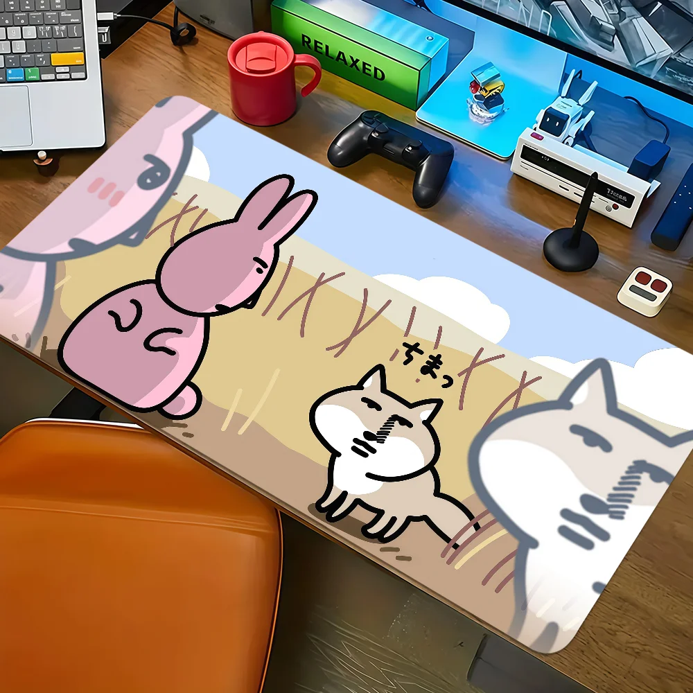 Funny My Friend Rabbit Mouse Pad Large Non-slip Lockedge Desktop Computer Desk Mat Keyboard Writing MousePad Office Game Student