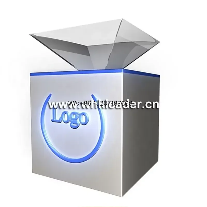 Wmwmnu 360 Degree Holographic Pyramid Projection Display Showcase Transparent Cabinet Box Support Touch Screen Hologram Glass