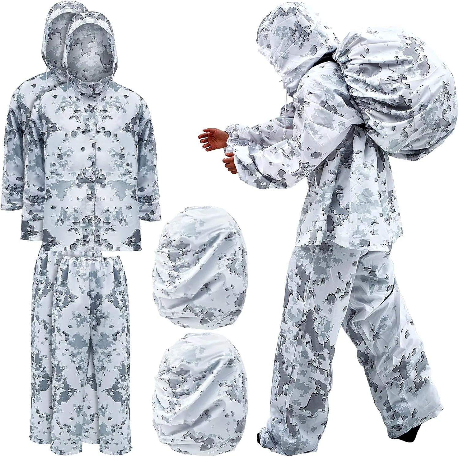

Snow Digital Ghillie Suit Camouflage Clothing CS Chicken Eating Ghillie Suit Jesus Survival Sniper Stealth Ghillie Suit