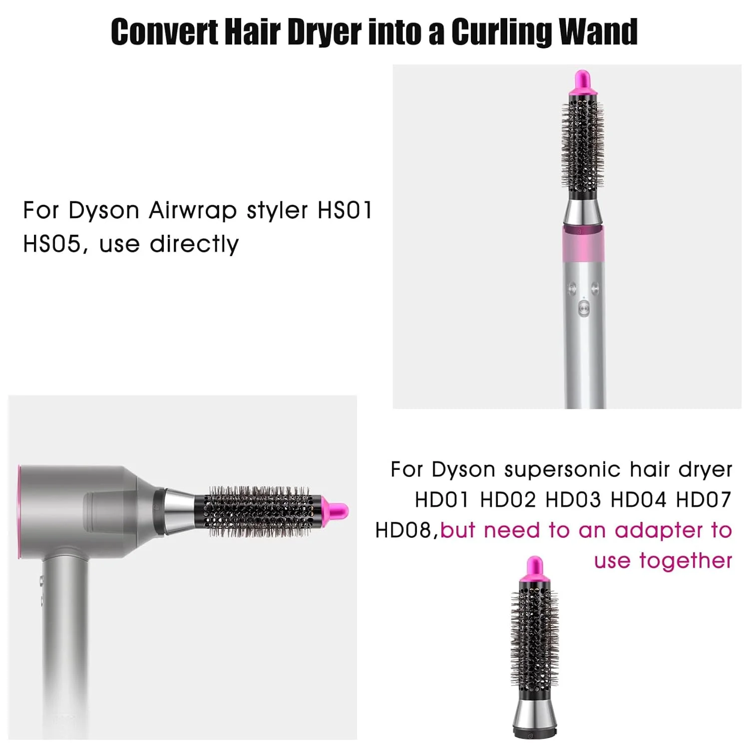 щіточка 20 мм для фена Dyson HD01 HD03 HD08 Плойка Airwrap HS01 HS05 HS02 Аксесуари для стайлера для волос