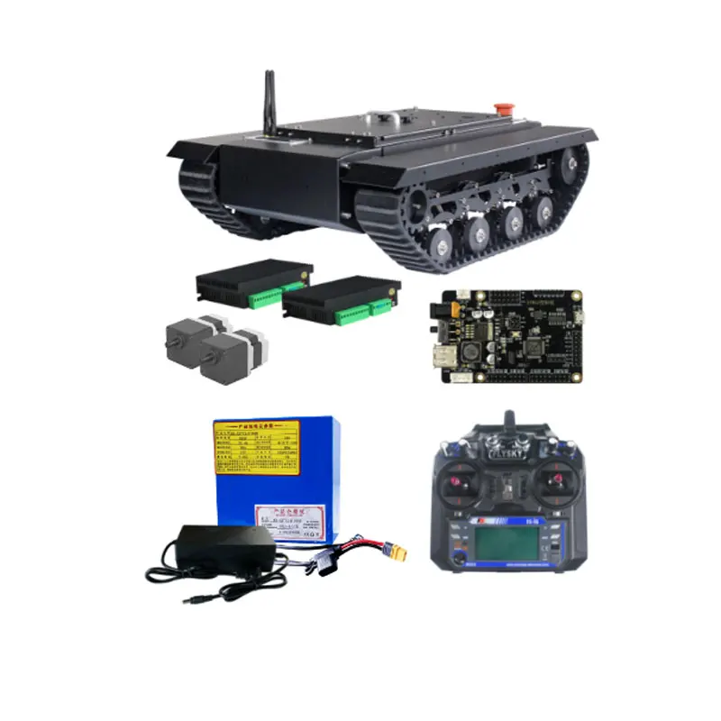 

TR500S Нагрузка 50 кг Собранное вездеходное шасси Резиновый гусеничный бак шасси робота с контроллером
