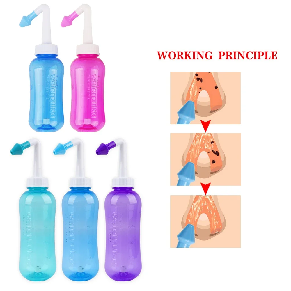 Nose Cleaner 300ml 500ml Nasal Irrigator Nasal Wash Salt Neti Pot Avoid Allergic Rhinitis Sinusitis Cure Adult Children Therapy