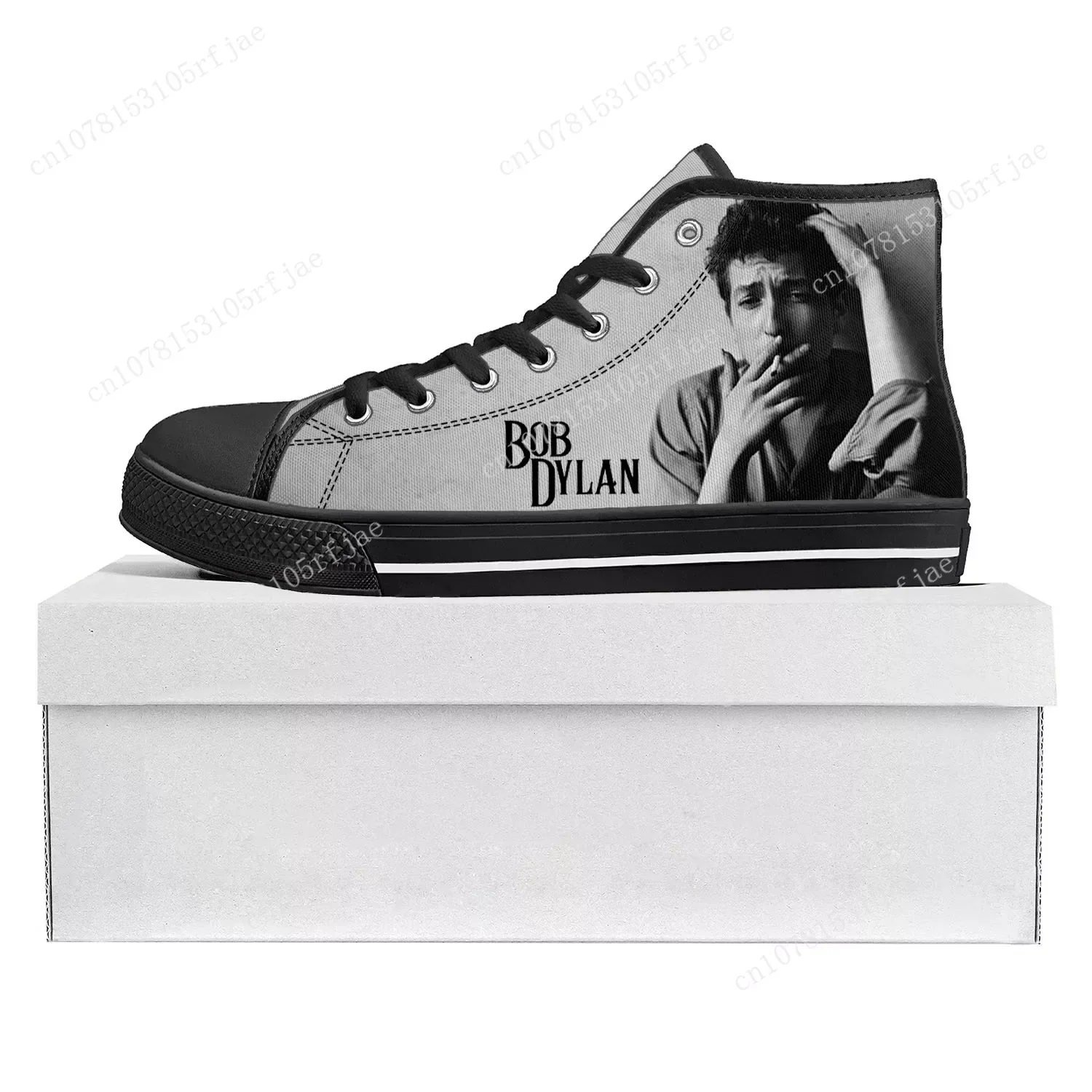 Bob Dylan Rock Singer Songwriter Art High Top High Quality Sneakers Mens Womens Teenager Canvas Sneaker Couple Shoe Custom Shoe