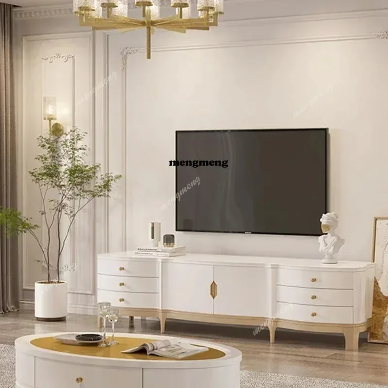 

E136 Display Gold Leg Tv Cabinet Floor Beauty Floor Board Tv Cabinet Luxury Doors Muebles Salon Show Muebles Living Room Furnitu