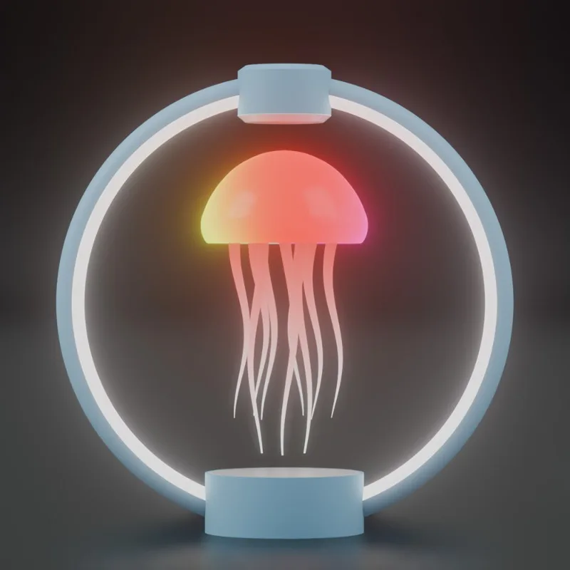 Magnetic Floating Jellyfish Night Light Desk Lamp Home Bedroom Office Decor Creative Gift for Birthday Festival Kids Girl Boy