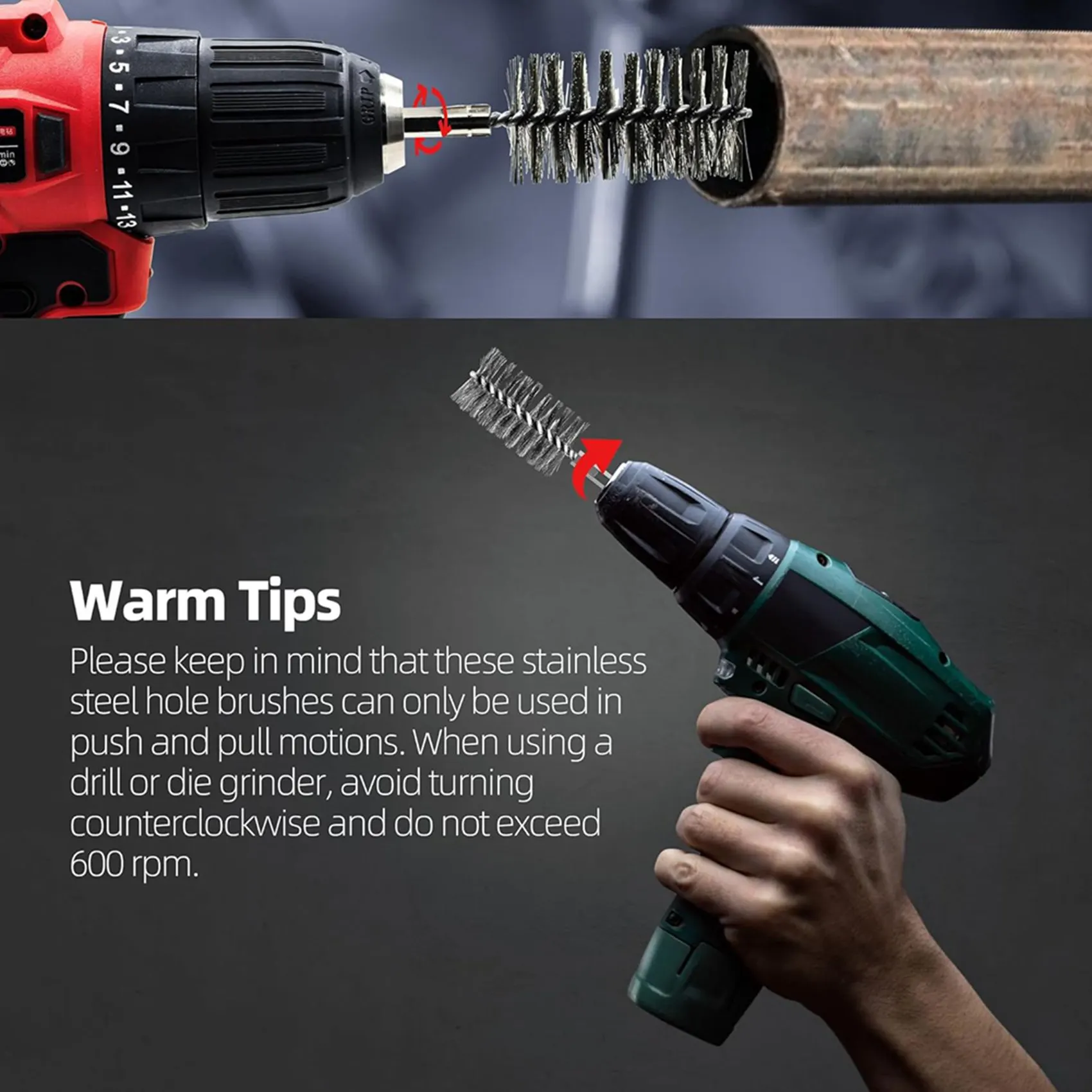 24Pcs Wire Bore Brush For Drill,Stainless Steel Wire Brush Bore Cleaning Brush Set For Power Drill Cleaning-AT36