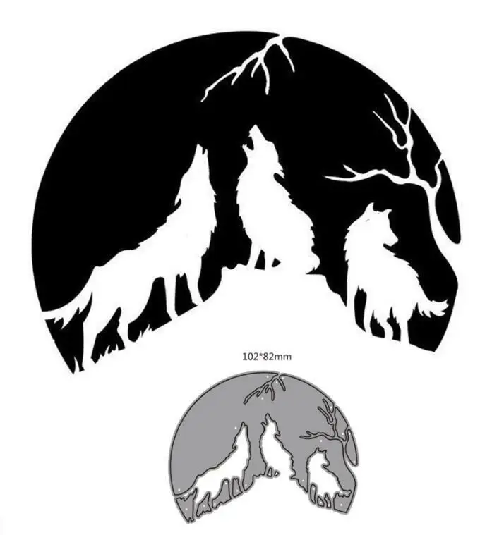 Metall Stanzformen DIY Tier Wolf Scrapbooking Album Papier Karte Vorlage Form Präge Schablone Dekoration Handwerk