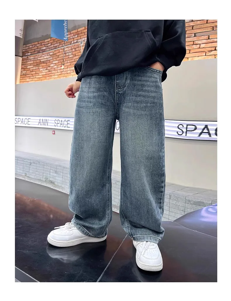 Neue Kinder Jungen Denim Hosen Baumwolle Feste Elastische Taille Infant Babyd Boyd Jeans Lose Vielseitige Junge Teenager Jungen Hosen – Detail 5