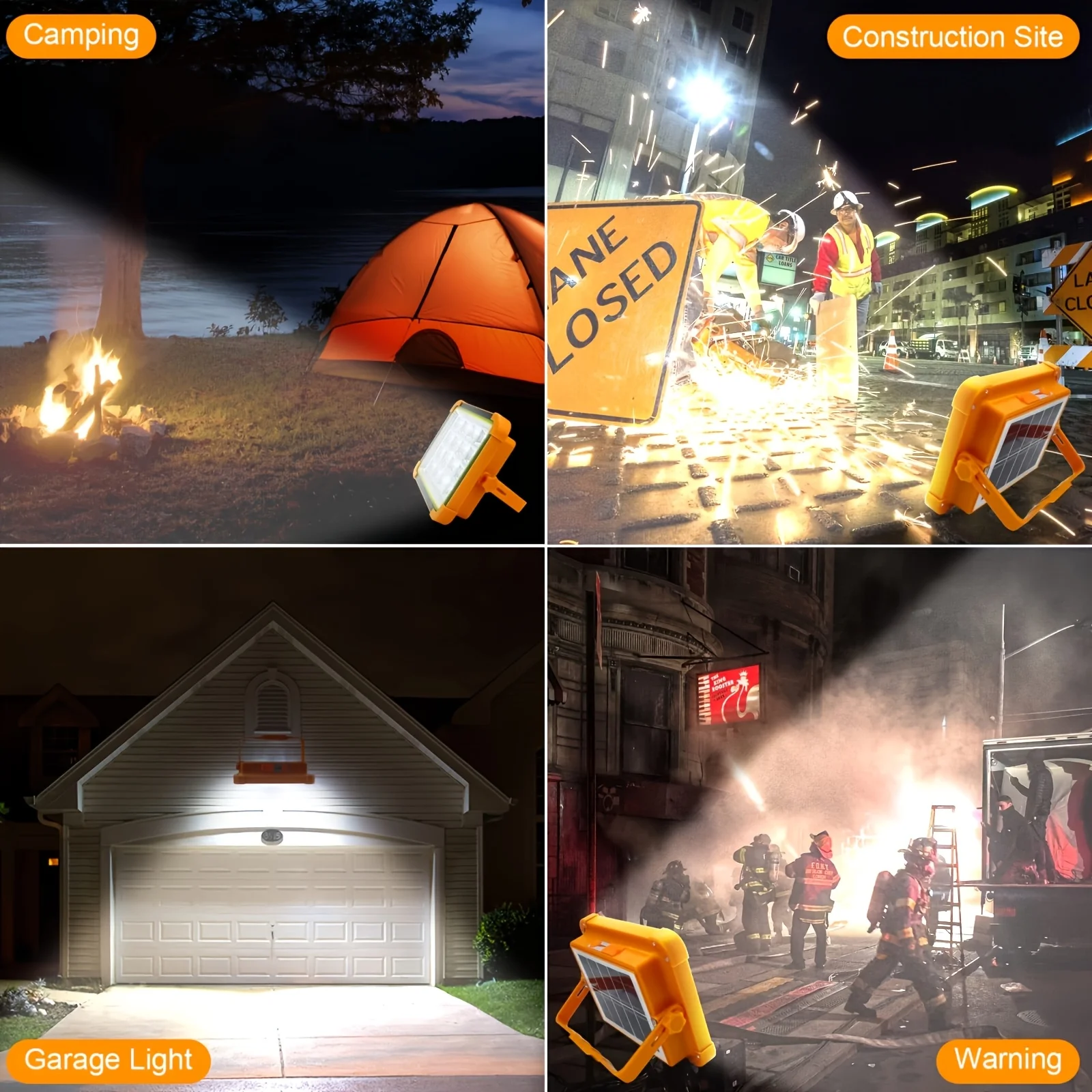 Outdoor camping solar floodlights, portable emergency lights solar LED tent lights suitable for outdoor travel, emergency