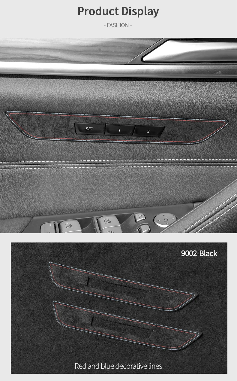 Hergestellt aus Alcantara für BMW 5er G30 G38 6GT, seitliches funktionelles Panel der Autositzverkleidung, Aufkleber für den Innenbereich, individuelles Tuning-Zubehör – Detail 7