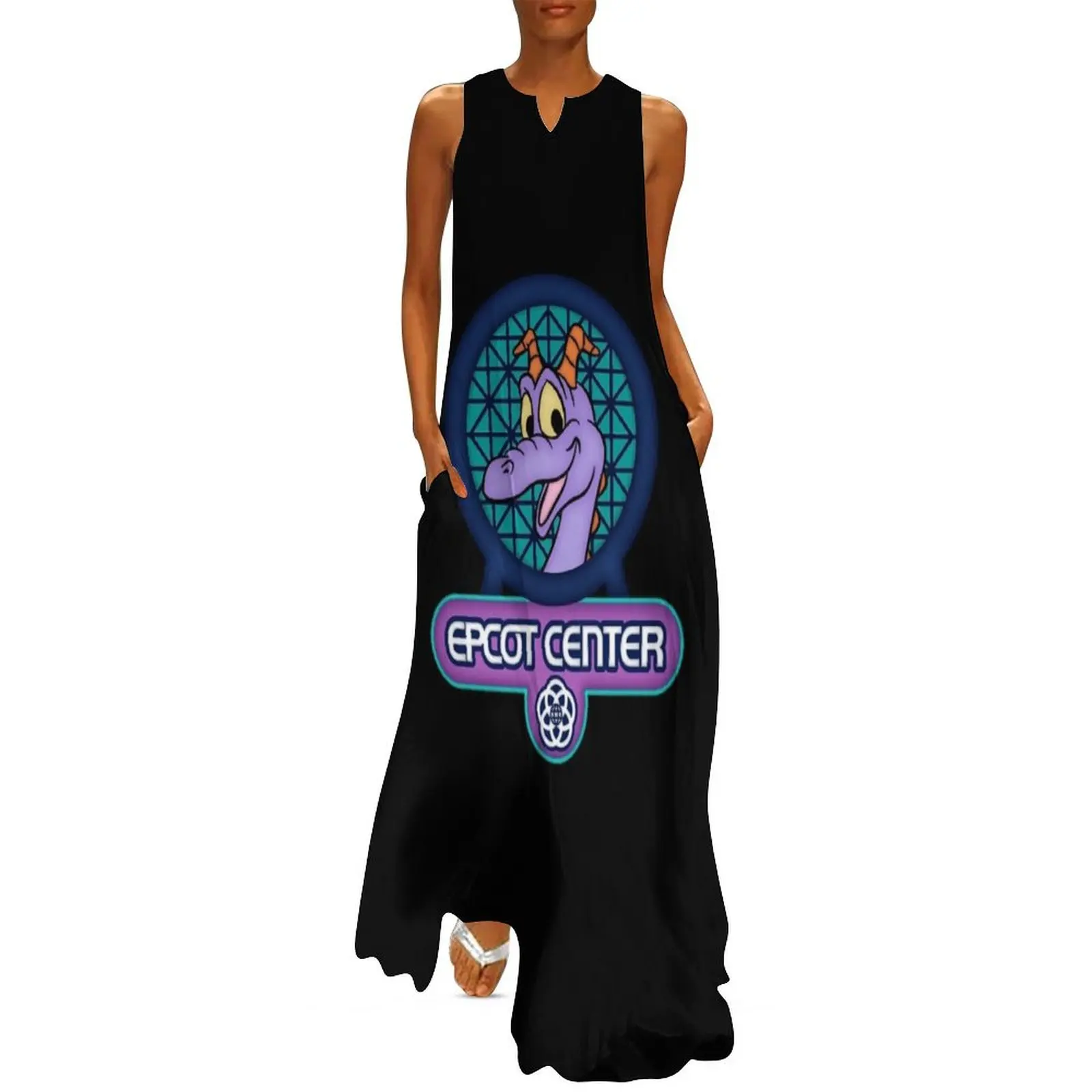 

EPCOT CENTER Figment Badge Essential Long Dress Beachwear women clothes Dress