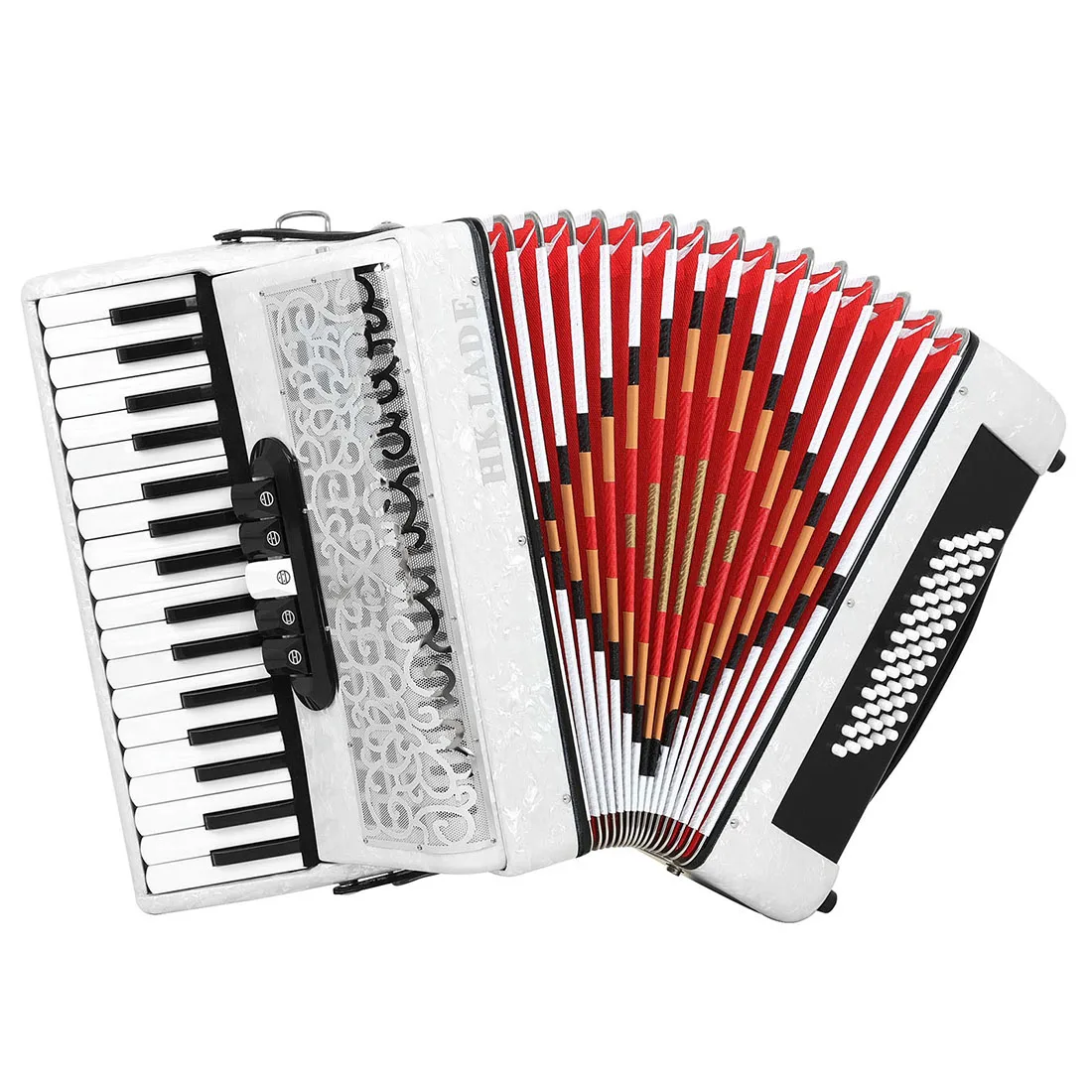 

HK·LADE 34 Keys 60 Bass Accordion Multi-register Accordion with Bag Strap Keyboard Instrument for Grading Performance/Teaching