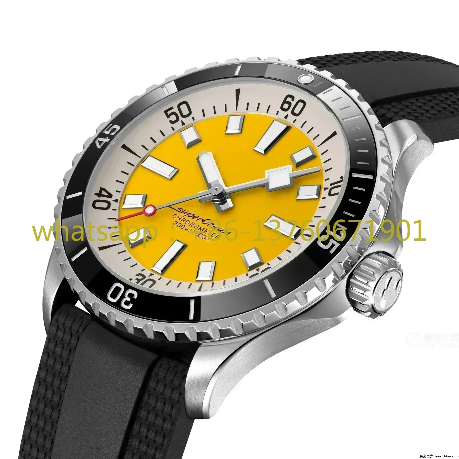 Luxury New Automatic Watch for Men Mechanical Watches SuperOcean Stainless Steel Black Orange Rubber Sapphire Blue Ceramic 42mm