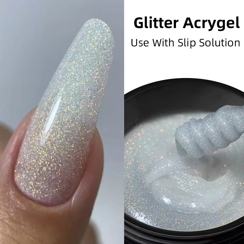 Shimmer Jelly Builder Nail Gel, Non‑Runny Soak‑Off UV LED Nail Extension Gel for Nail Forms Apex Building Salon DIY Manicure