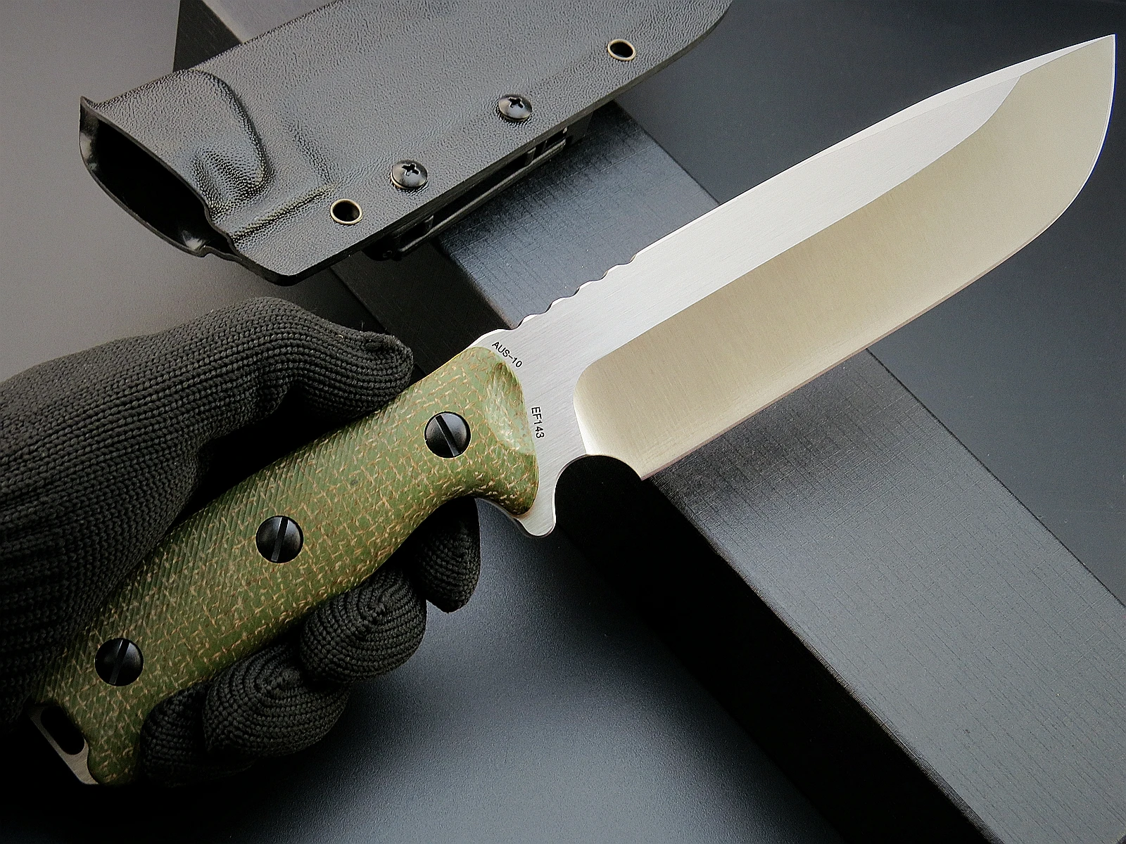 Eafengrow NEW EF143 Fixed Blade Knife  AUS-10 Stainless Steel Blade Micarta Handle Full Tang  EDC Knifes  for Camping Hiking