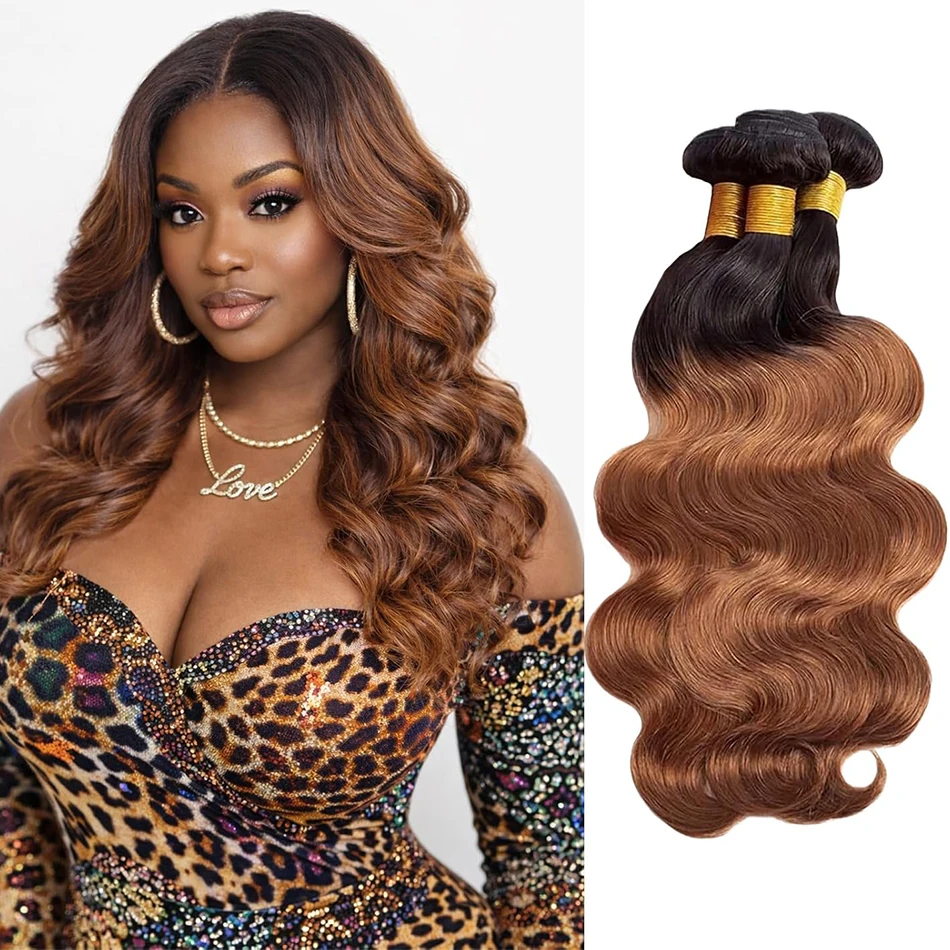 100% Raw Virgin Human Hair Ombre Body Wave 3/4 Bundles Piano 3 Tones Indian Hair Ombre Bouncy Body Wave Saw In Hair Extenisons