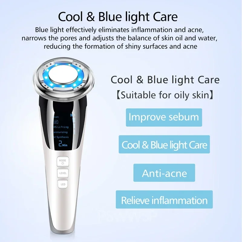 Micro Current Facial Massager EMS Face Lifting Device Skin Tighten Machine Wrinkle Removal Hot Cool Face Skin Care Beauty Device