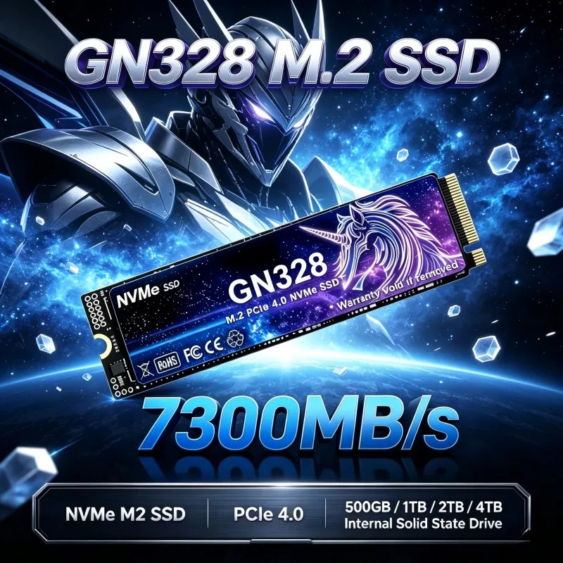 NEW GN328 M2 SSD M.2 SSD Hard Disk, 500GB 1TB 2TB 4TB, 7300MB/s NVMe, PCIe 4.0 Internal Solid State Drive For Laptop Desktop PC.