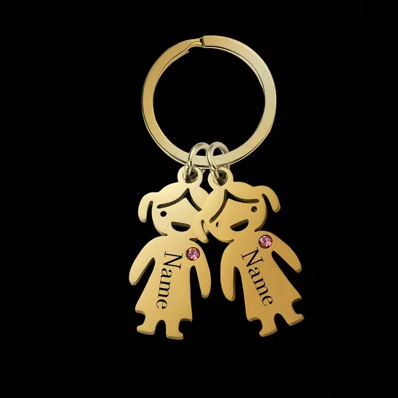 Personalized Birthstone Keychain, Customizable Gift