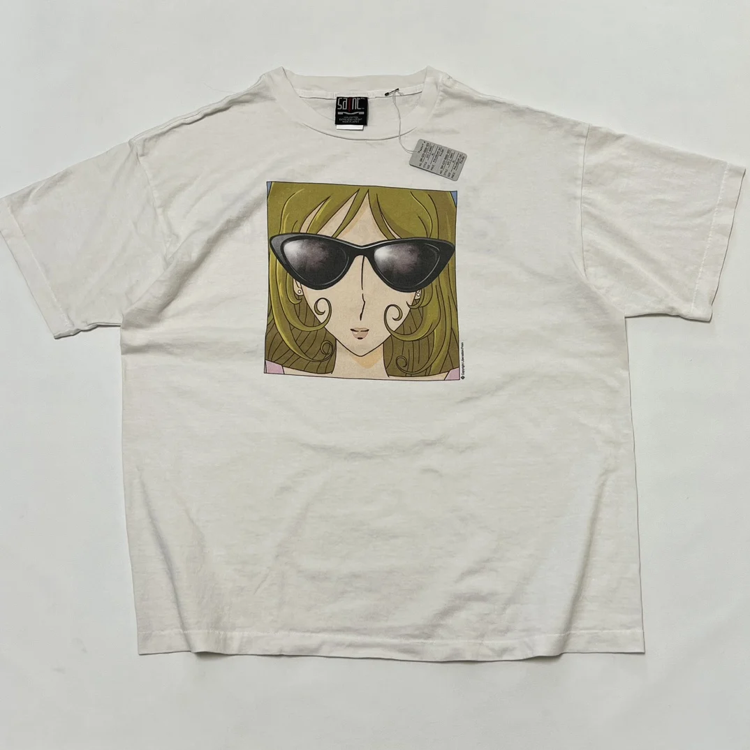 Top quality 23SS SAINT SUNGLASSES TEE male female vintage print oversize men cotton t-shirt